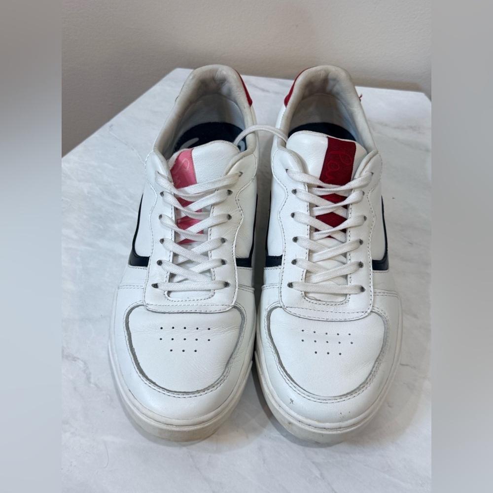🔥Paul Smith White Leather Sneakers with Navy Accent Size 38 EUC🔥 - Picture 3 of 5